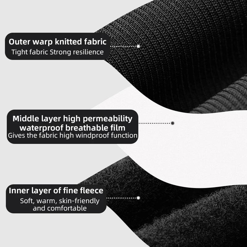 ROCKBROS Cycling Trousers With Italian Trouser Pad Long Tights Reflective Leggings Winter Fleece Thermal Anti Slip Pants 0-10°