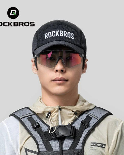ROCKBROS Breathable Mesh Baseball Cap Summer Cool Quick Dry Hat Golf Tennis Cap Men Women For Outdoor Sports Cycling Running Hat