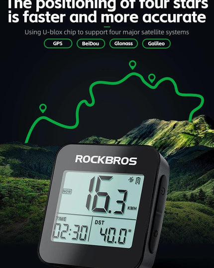ROCKBROS Bike Computer GPS Speedometer Road Bike MTB Waterproof Automatic Digital Stopwatch Cycling Odometer Cycling Computer