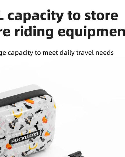 ROCKBROS Bicycle Bag Folding Bike Front Bag 1.9L Big Capacity Hard Sheel Commuting Casual Brompton Bicycle Bag Waterproof Zipper