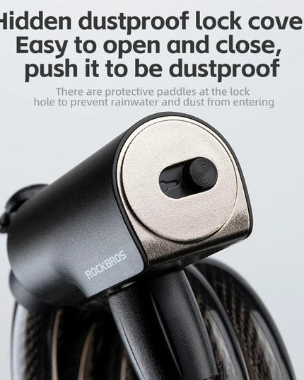 ROCKBROS Bicycle Lock Portable Anti-theft Zinc Alloy Multifunctional Cable Lock MTB Road Cycling Motorcycle Bike Accessories