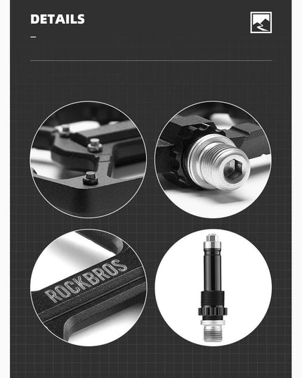ROCKBROS ROAD TO SKY Cycling Pedals CNC Aluminum Alloy 3 Bearings Structure MTB Bike Pedals High Quality Bike Pedals Accessories