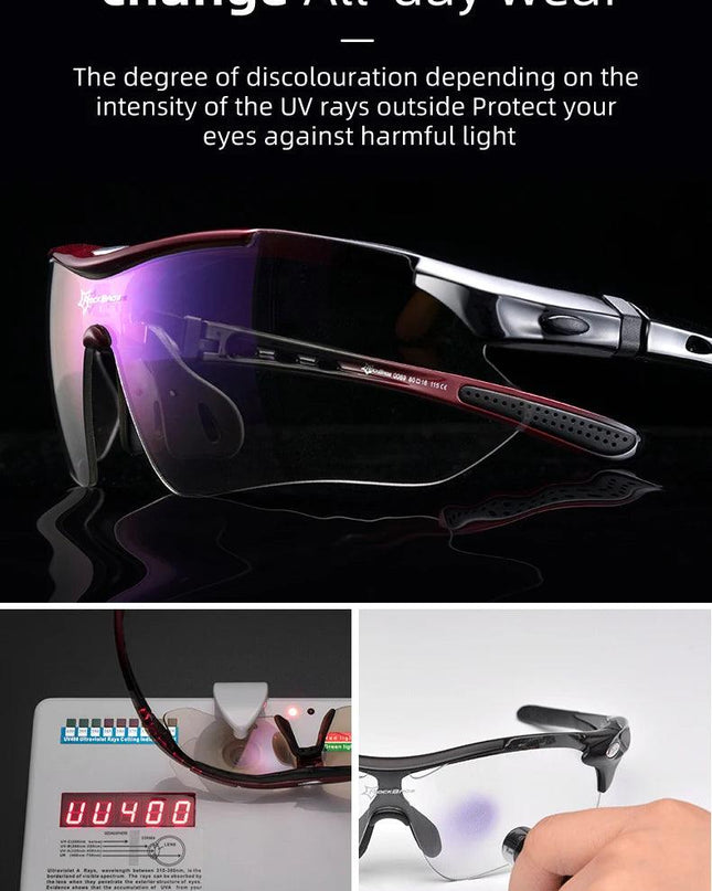 ROCKBROS Bicycle Glasses Polarized Bike Sports Sunglasses Photochromic Men Women UV400 MTB Road Bike Goggles Outdoor Eyewear