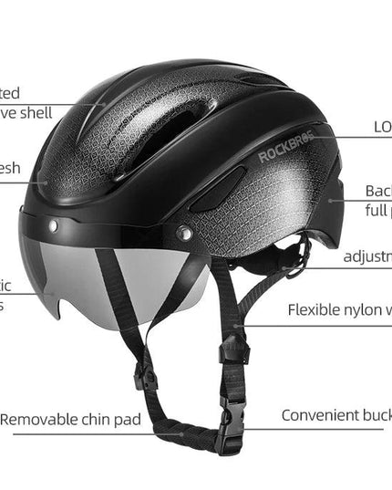 ROCKBROS Bicycle Helmet Cycling LED Light Rechargeable Cycling Helmet Mountain Road Bike Helmet Sport Safe Hat For Man