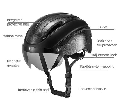 ROCKBROS Bicycle Helmet Cycling LED Light Rechargeable Cycling Helmet Mountain Road Bike Helmet Sport Safe Hat For Man