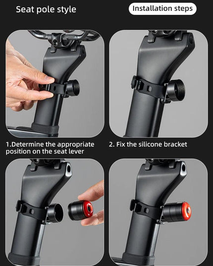 ROCKBROS Bicycle Smart Auto Brake Sensing Light IPx6 Waterproof Type-C Charging Taillight Bike Rear Light Accessories Q5 Mini