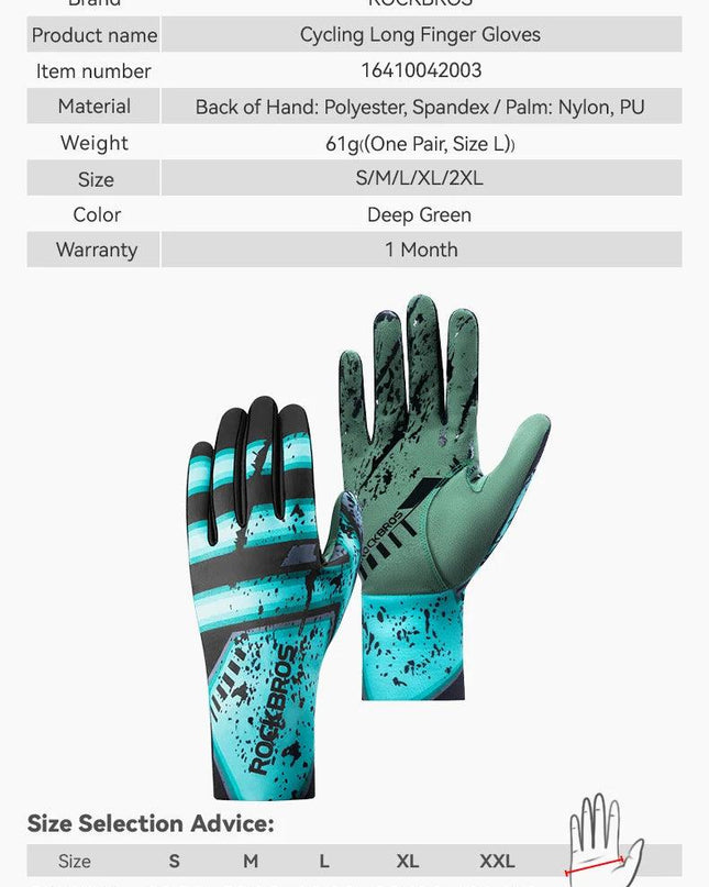 ROCKBROS Winter Cycling Gloves Ski Gloves Breathable Warmer MTB Bike Gloves Outdoor Motorcycle Riding Windproof Anti-slip Gloves