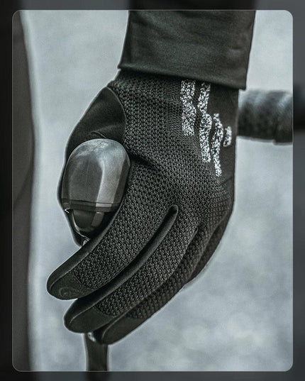 ROCKBROS Bicycle Gloves Full Finger Cycling Gloves Knit Fabric Touch Screen Motorcycle Gloves Autumn Winter Thermal Windproof