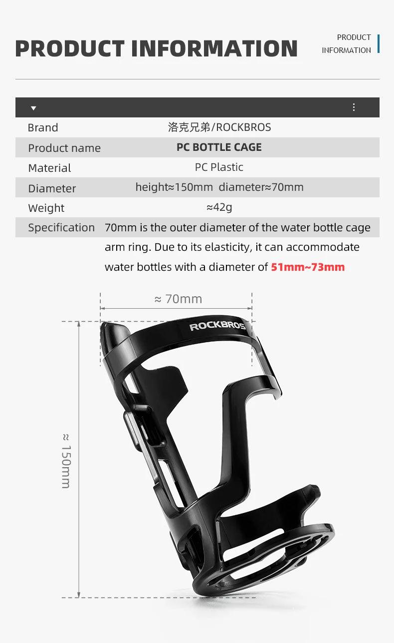 ROCKBROS Bicycle Bottle Cage PC Ultralight Bike Bottle Rack Cages Cycling Bottle Holder Bracket Portable MTB Bike Accessories