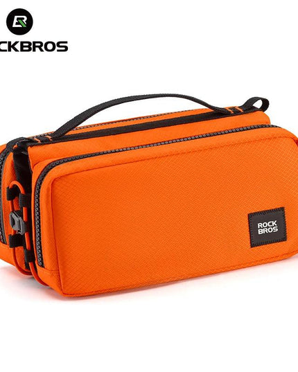 ROCKBROS Bicycle Top Tube Bag 2L Capacity Scratch-Resistant Road Mountain Bike Frame Bag Cycling Tools Bag Stable Elastic Band
