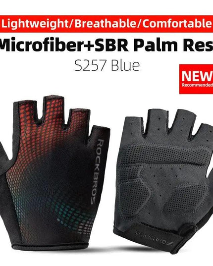 ROCKBROS Cycling Gloves Half Finger Shockproof Wear Resistant Breathable MTB Road Bicycle Gloves Men Women Sports Bike Equipment