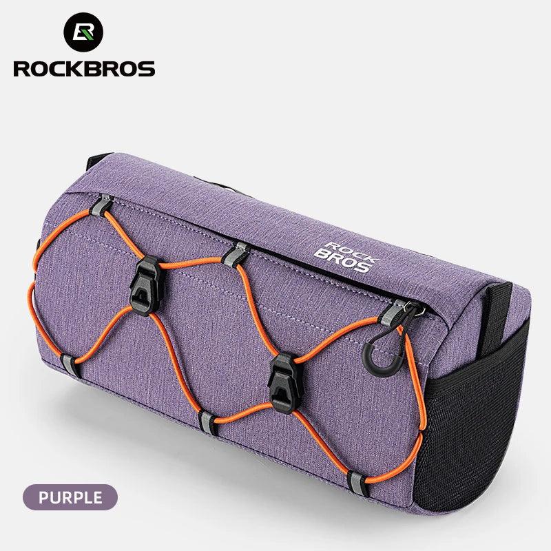 ROCKBROS Bicycle Front Tube Bag 2.2L Capacity Handlebar Bag Waterproof Multifunction Portable Shoulder Bag Tube Bag Elastic Band