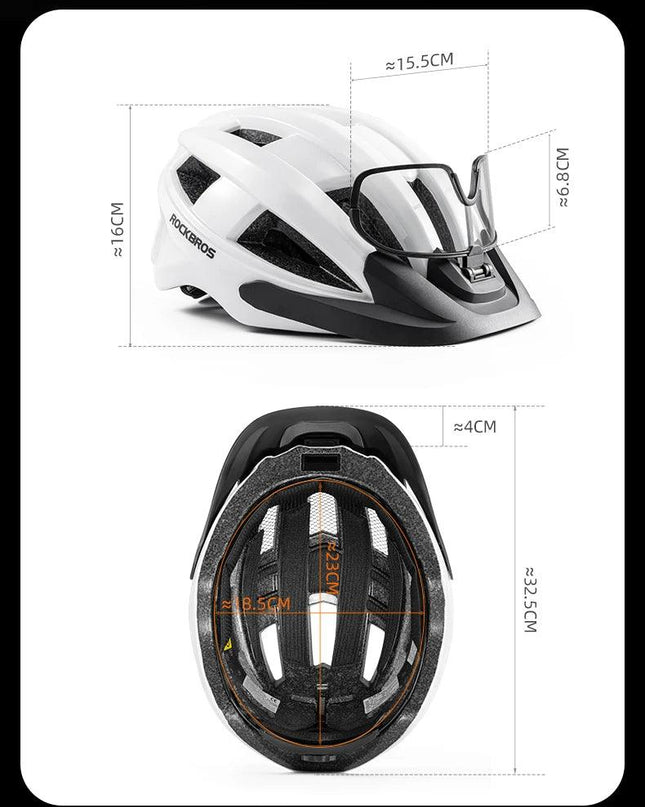 ROCKBROS Ultra-Light Cycling Helmet Taillight Magnetic Goggles Integrated Bicycle Helmet High Quality Protection Mtb Road