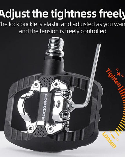 ROCKBROS MTB Bicycle Pedals 2 In 1 Flat/Lock Pedal Mountain Bike Non-Slip Labor Saving Nylon Pedals Waterproof Sealed Bearing