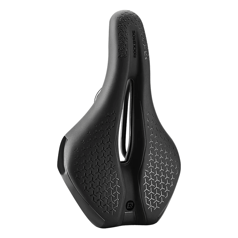 ROCKBROS Bicycle Saddle Hollow Breathable Shockproof Cycling Seat PU Non-Slip Leather Cushion Lightweight MTB Road Bike Saddle