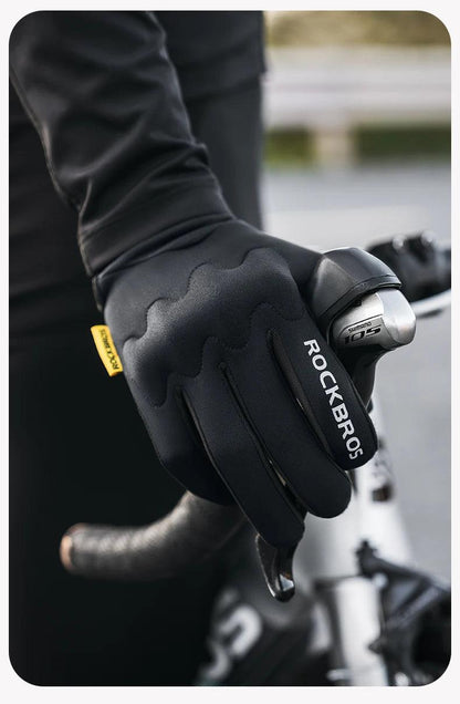 ROCKBROS Winter Gloves Touch screen Windproof Bike Cycling Gloves Full Finger Ski Non-Slip Warm Sports Motorcycle Hiking Gloves