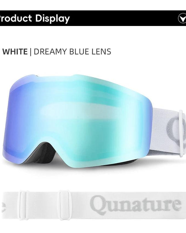 Qunature Ski Goggles Large Frame Snowboard Snow Goggles Double Layers UV400 Anti-fog Ski Glasses Skiing Outdoor Sport Eyewear