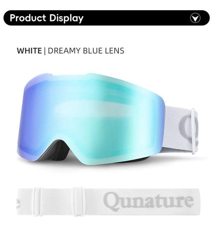 Qunature Ski Goggles Large Frame Snowboard Snow Goggles Double Layers UV400 Anti-fog Ski Glasses Skiing Outdoor Sport Eyewear