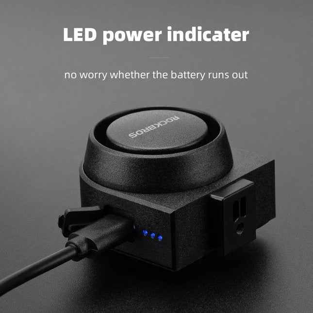 ROCKBROS Bicycle Bell Type-C Anti Theft Electric Horn Wireless Remote Control IPX5 Bike Hidden Installation Bicycle Accessory
