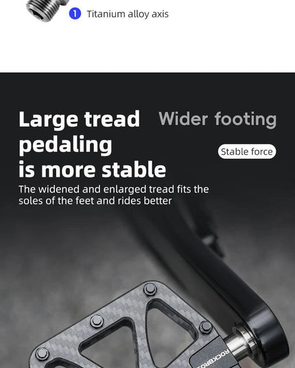 ROCKBROS Ultra-Light Carbon Fiber Pedals 3-Bearing MTB Bicycle Pedals Labor Saving Waterproof Anti-Slip Road Mountain Bike Pedal