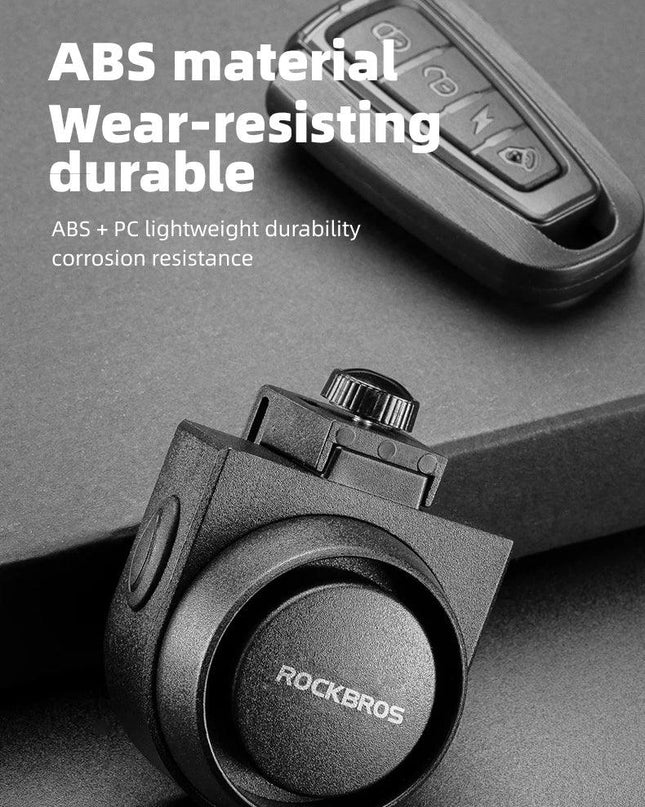 ROCKBROS Bicycle Bell Type-C Anti Theft Electric Horn Wireless Remote Control IPX5 Bike Hidden Installation Bicycle Accessory
