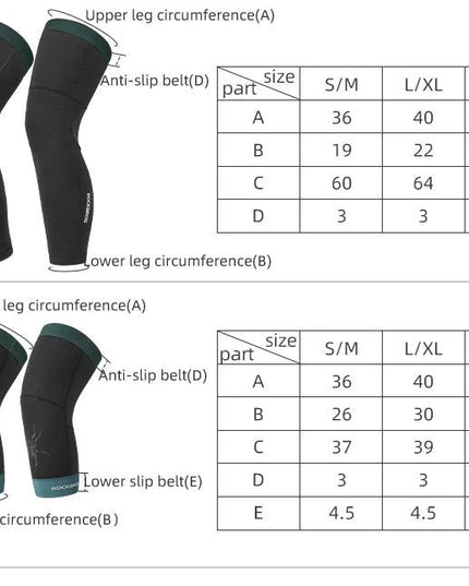 ROCKBROS Cycling Sleeve Leg Sleeve Windproof  Sports Fleece Sleeves Knee Braces Men Women Autumn Winter Warmth Cycling Equipment