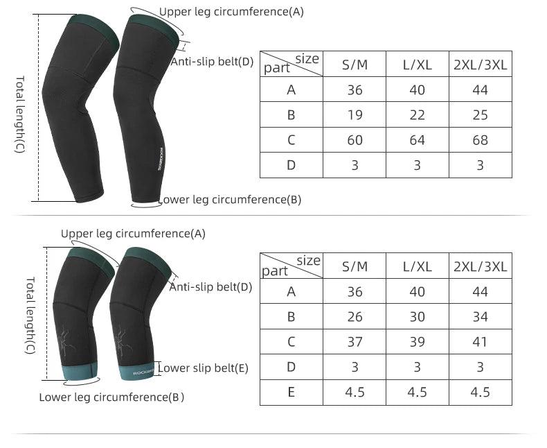 ROCKBROS Cycling Sleeve Leg Sleeve Windproof  Sports Fleece Sleeves Knee Braces Men Women Autumn Winter Warmth Cycling Equipment