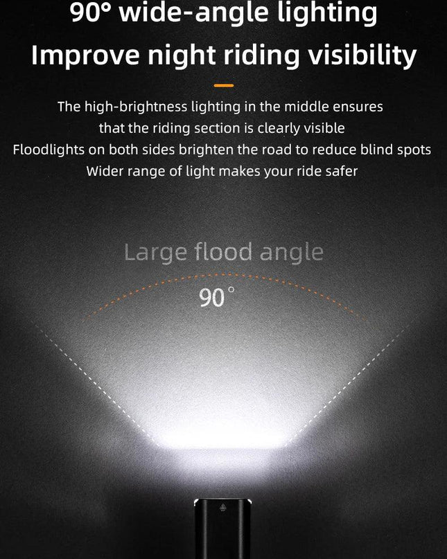 ROCKBROS Bicycle Light 1000LM 4500mAh Bike Light IPX6 Flashlight Aluminum Front Lamp Type-C Charging MTB Road Cycling Highlight