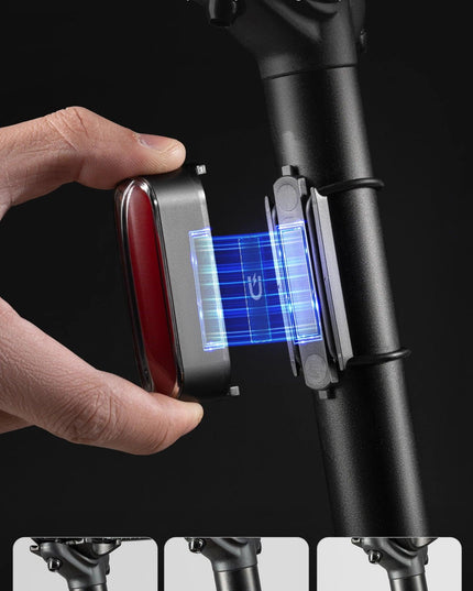 ROCKBROS Magnetic Bike Tail Light Type-C 7 modes Rechargeable LED Bicycle Rear Light for Night Riding Intelligent Brake Sensor