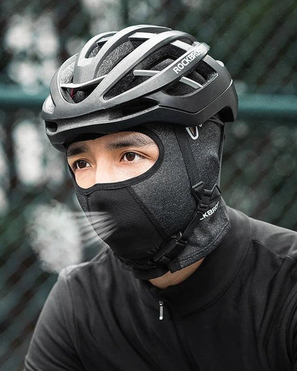 ROCKBROS Warm Windproof Cycling Headgear Breathable Face Mask Outdoor Electric Bicycle Balaclava Bike Skiing Fleece Head Hat