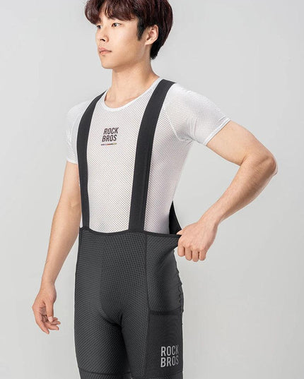 ROCKBROS Cycling Bib Shorts Classic Men Bike Pants Ciclismo Bicycle Shorts Pockets Outdoor Breathable Reflective Tights Shorts