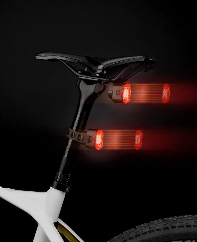 ROCKBROS Bicycle Rear Light Smart Auto Brake Sensing USB Bike Light IPX6 LED Taillight MTB Road Rechargeable Cycling Accessories