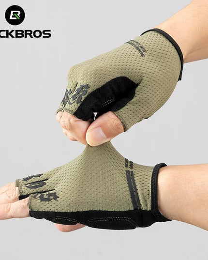 ROCKBROS Half Finger Gloves SBR Palm Pads Breathable Anti-shock Cycling Gloves High Elasticity Fitness Bicycle Fingerless Gloves
