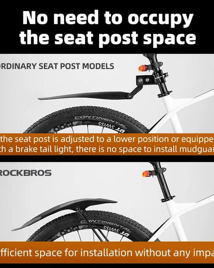 ROCKBROS Mountain Bike Mudguard Widen Quick Release 26-29 Inch  Durable lnnovative Installation Fender Bicycle Accessaries