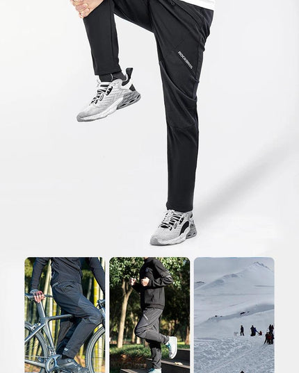 ROCKBROS Bike Pants Winter Bicycle Long Pants Thermal Fleece Reflective Cycling Pants Warm Windproof Men Sport Trousers EUR Size