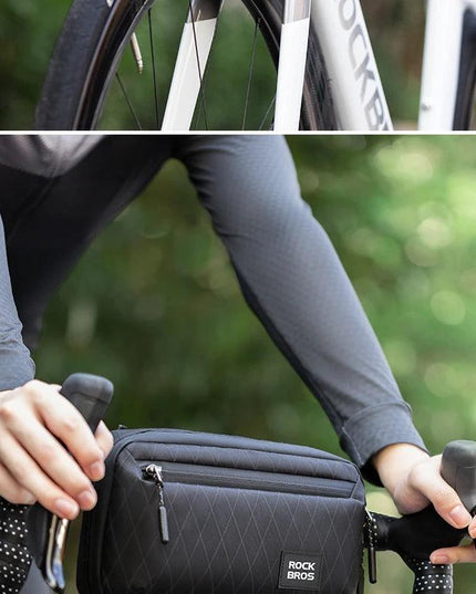 ROCKBROS Bicycle Bag Portable Lightweight MTB Road Bike Handlebar Bag 2.1L Big Capacity Multifunctional Riding Shoulder Bag