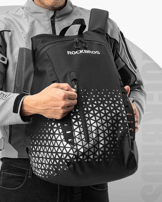ROCKBROS Backpack High-Capacity Full Helmet Bag  Travel Luggage Bag 14.5L Breathable Reflective Motorcycle Rider Bags Accessory