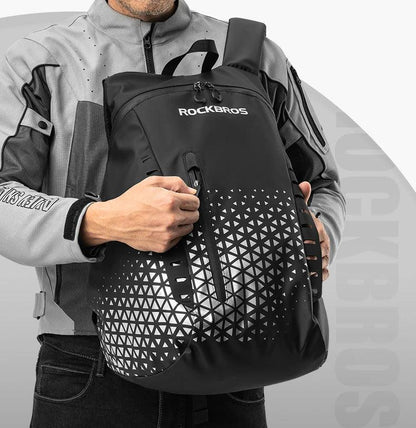 ROCKBROS Backpack High-Capacity Full Helmet Bag  Travel Luggage Bag 14.5L Breathable Reflective Motorcycle Rider Bags Accessory