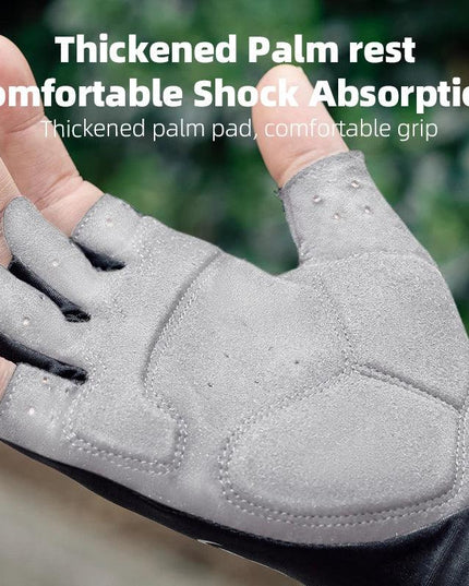 ROCKBROS Cycling Gloves Summer Bicycle Half Finger Gloves Shockproof Anti-Slip Fingerless Gloves Bike Breathable MTB Road Gloves