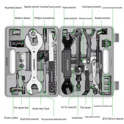 ROCKBROS Bicycle Tools Sets Box Cycling Tools Professional Bike Multifunction Bicycle Repair Tools Key Set Cycling Tools