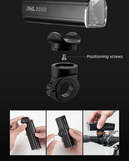 ROCKBROS Bike Light Set MTB Road Cycling Light Waterproof 200LM/400LM Bicycle Headlight + Smart Rear Light Auto Brake Sensing