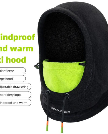 ROCKBROS Warm Cap Winter Windproof Hat Thermal Polar Fleece Balaclava Hat Outdoor Hand Cap Cold Padded Hood Neck