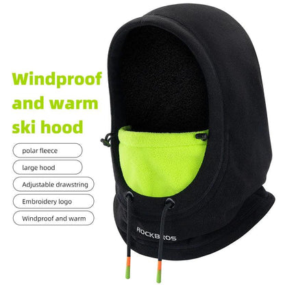 ROCKBROS Warm Cap Winter Windproof Hat Thermal Polar Fleece Balaclava Hat Outdoor Hand Cap Cold Padded Hood Neck