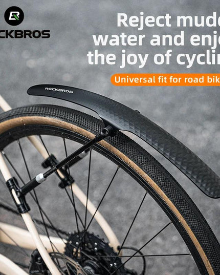 ROCKBROS Bike Mudguard Adjustable Bike Fender PP Plastic Mudguard Suitable For Road Cycling Toughness Quick Release Protector
