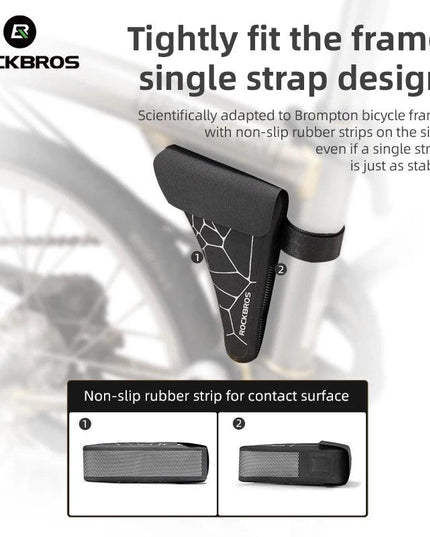 ROCKBROS Folding Bicycle Waterproof Triangle Bags for Brompton Bike 0.32L Portable Mini Brompton Bag Outdoor Bike Accessories