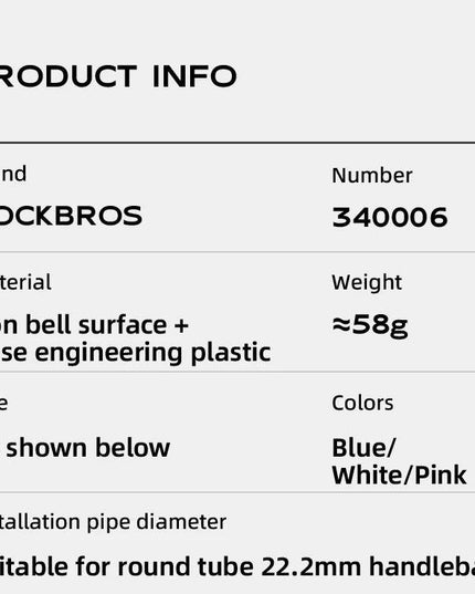 ROCKBROS Bike Bell Cycling Ring Safety Warning Alarm Cycling Handlebar Bell Ring Lightweight 80-100dB Durable Bells Accessories