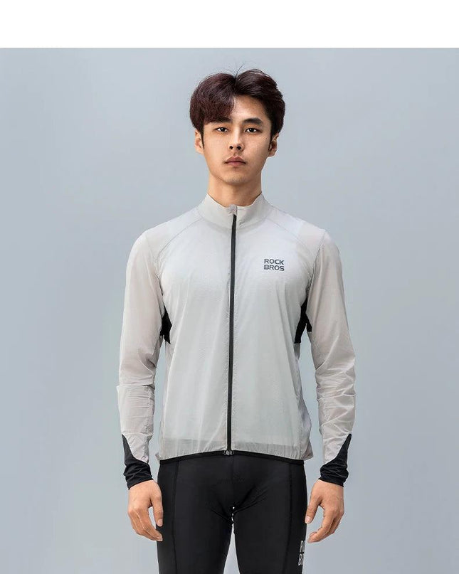 ROCKBROS Lightweight Cycling Jackets Windproof Bike Windbreaker Reflective Breathable Running Jacket Men's Coat With YKK Zipper