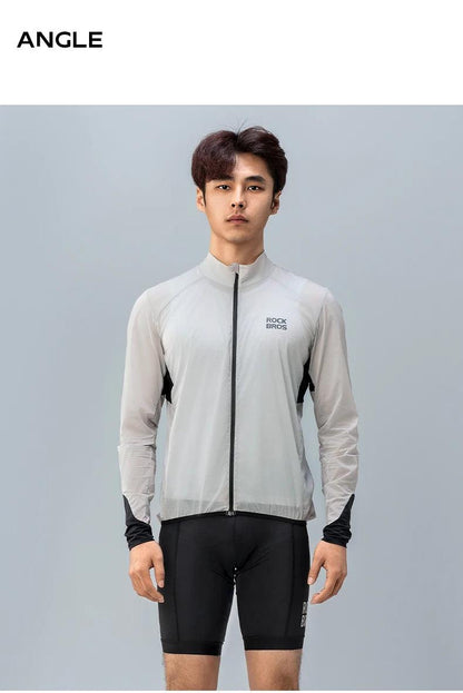 ROCKBROS Lightweight Cycling Jackets Windproof Bike Windbreaker Reflective Breathable Running Jacket Men's Coat With YKK Zipper