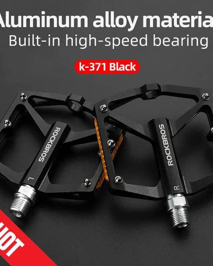 ROCKBROS Bicycle Pedals Save Effort Aluminum Alloy Anti-slip MTB Road Mountain Reflective Bearing Cycling Pedals Bike Accessory
