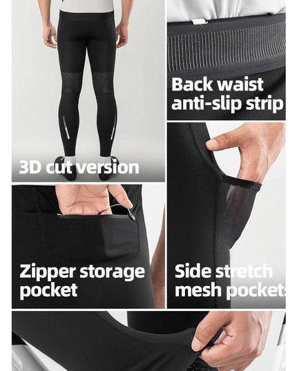 ROCKBROS Tights Trousers Cycling Gym Fitness Long Pants with Pockets Reflective Multifunctional Training Leggings EUR Size